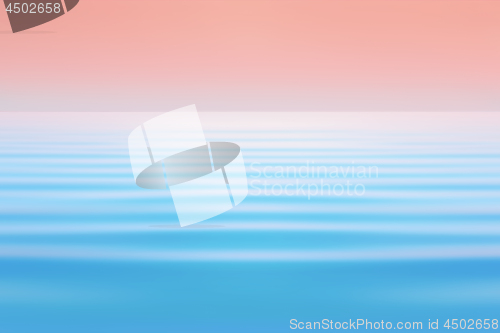 Image of Abstract Blue With Pink-orange Seascape Background In Watercolor