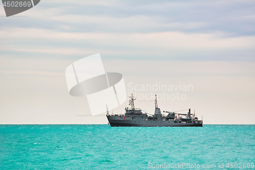 Image of Military Ship in the Sea