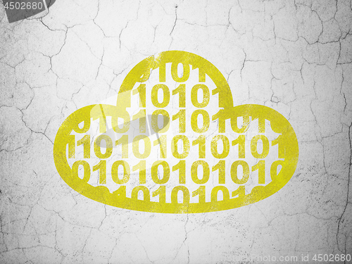 Image of Cloud technology concept: Cloud With Code on wall background