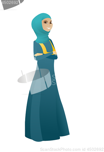 Image of Muslim confident business woman with folded arms.