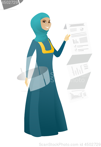 Image of Business woman presenting business report.