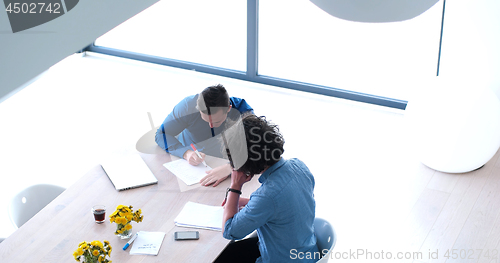 Image of Startup Business Team At A Meeting at modern office building