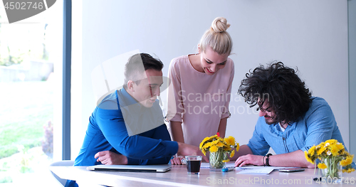 Image of Startup Business Team At A Meeting at modern office building
