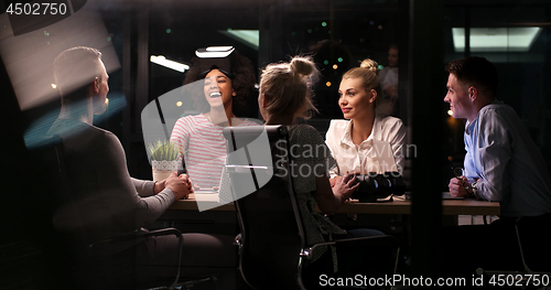 Image of Multiethnic Business team using virtual reality headset