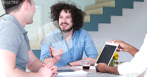 Image of Multiethnic startup business team on meeting