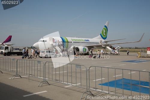 Image of Transavia aircraft at an airport