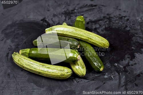 Image of Fresh green organic zucchini.