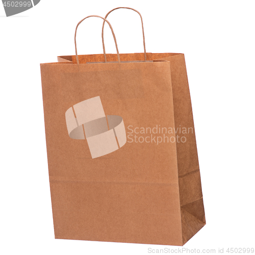 Image of Brown paper bag on white