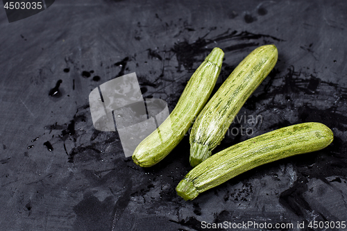 Image of Fresh green organic zucchini.