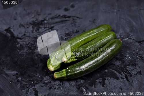 Image of Fresh green organic zucchini 