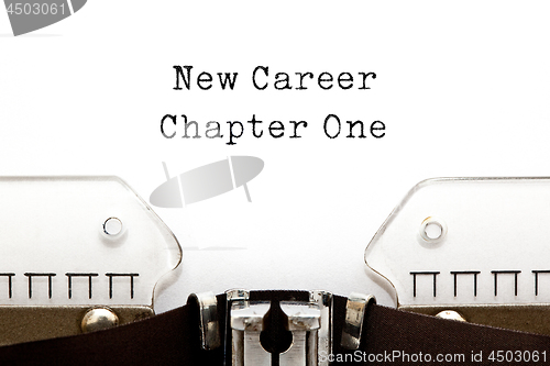 Image of New Career Chapter One Typewriter Concept