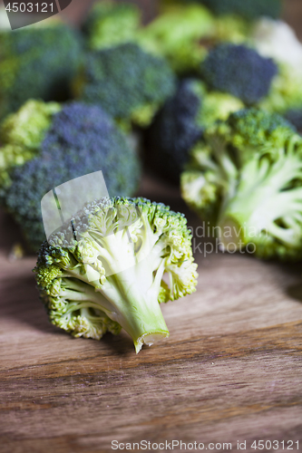 Image of Fresh green organic broccoli.