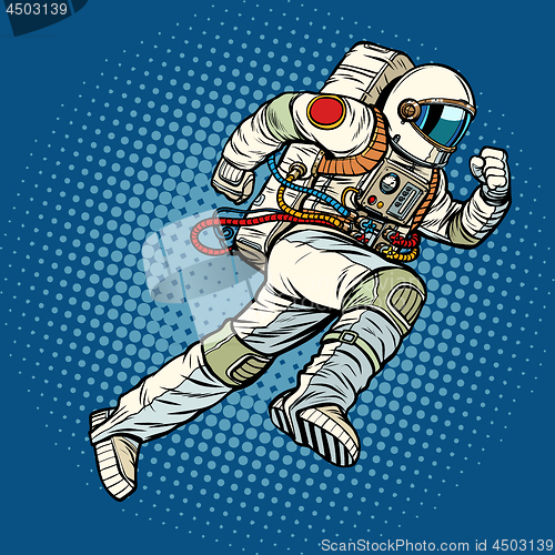 Image of astronaut runs forward
