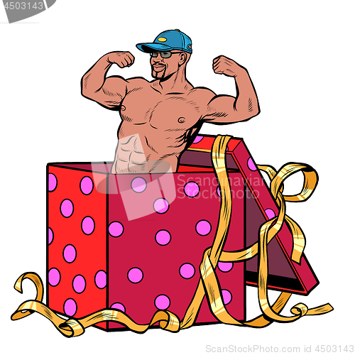 Image of African male Striptease surprise gift