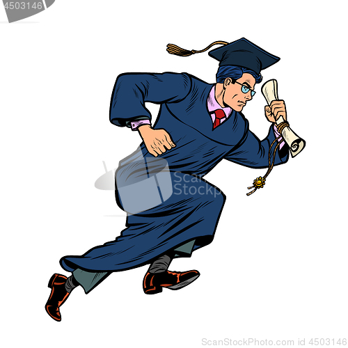 Image of graduate of University College isolate on white background