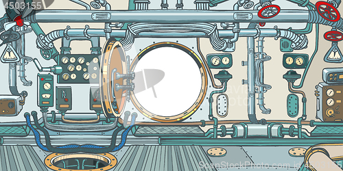 Image of compartment or command deck of a spaceship