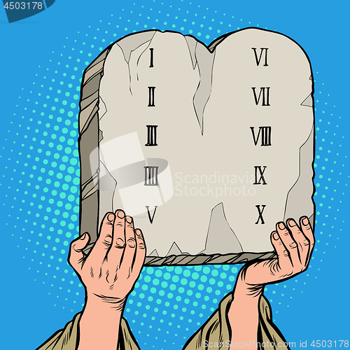 Image of tables of the covenant. Ten Commandments of Moses