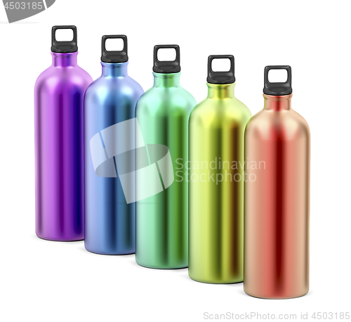 Image of Colorful metal water bottles
