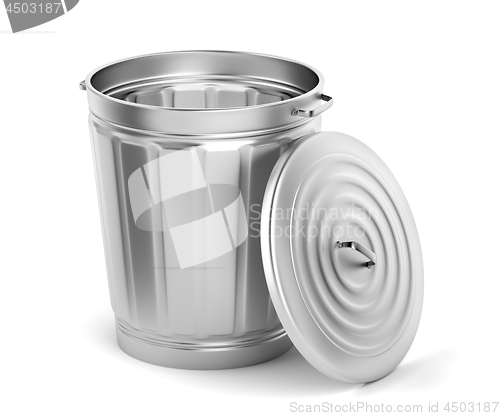 Image of Empty metal trash can