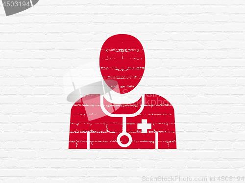 Image of Health concept: Doctor on wall background
