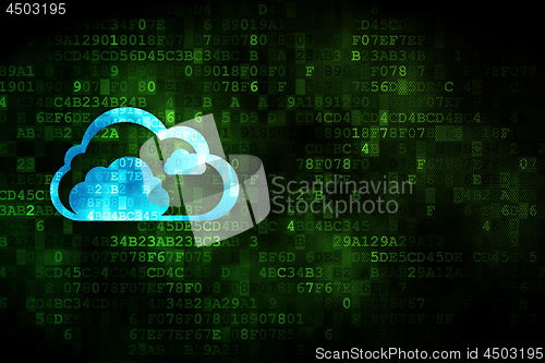 Image of Cloud technology concept: Cloud on digital background