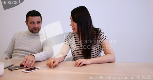 Image of Startup Business Team At A Meeting at modern office building