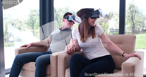 Image of Couple using virtual reality headset