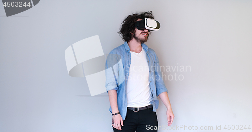 Image of Man using headset of virtual reality