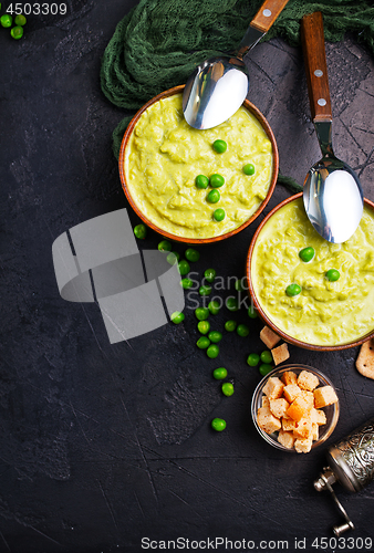 Image of mashed green peas