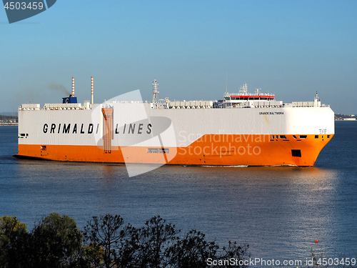 Image of Car Carrier &#34;Grande Baltimora&#34; leaving port.