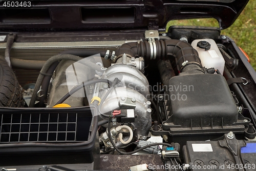 Image of Old Car Engine Bay