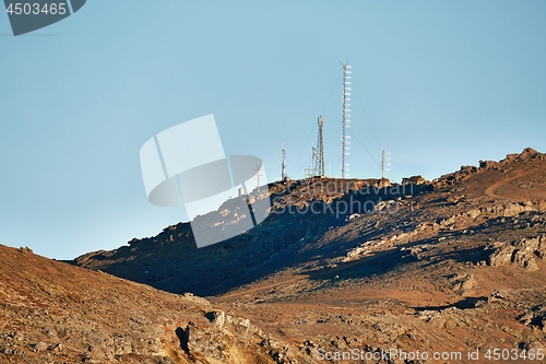 Image of Transmitter towers on a hill