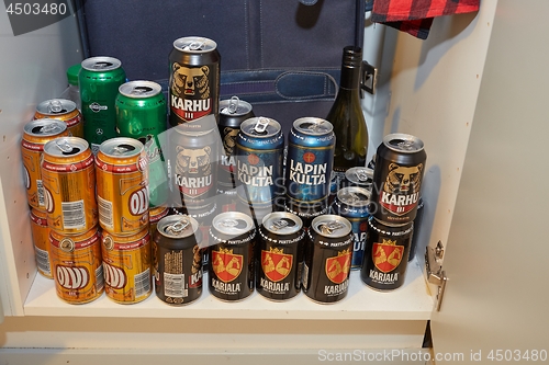 Image of Beer cans, Finnish brands