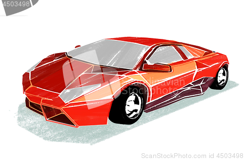 Image of Illustration of sports car on white