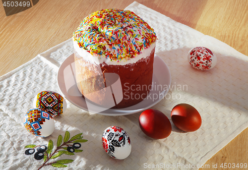 Image of Painted colorful Easter bread