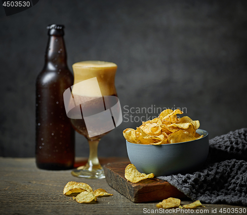 Image of beer and snacks