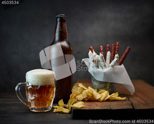 Image of beer and snacks