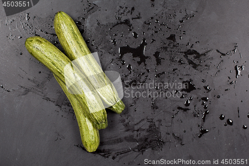 Image of Fresh green organic zucchini.