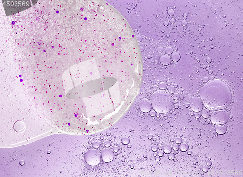 Image of cosmetic liquid with bubbles