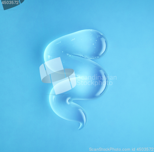 Image of transparent gel on blue background