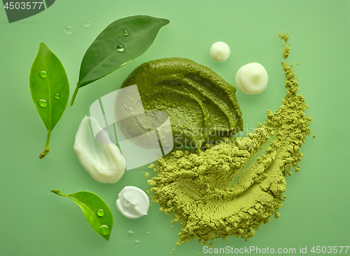 Image of composition of various organic cosmetic products