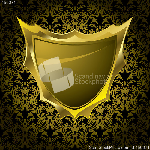 Image of floral shield gold