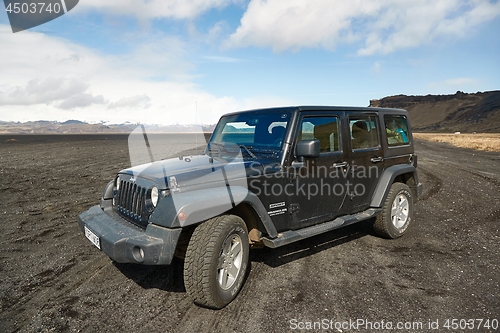 Image of Jeep Wrangler on Icelandic terrain