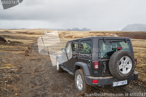 Image of Car on Icelandic terrain