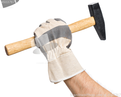 Image of Worker hand with Hammer