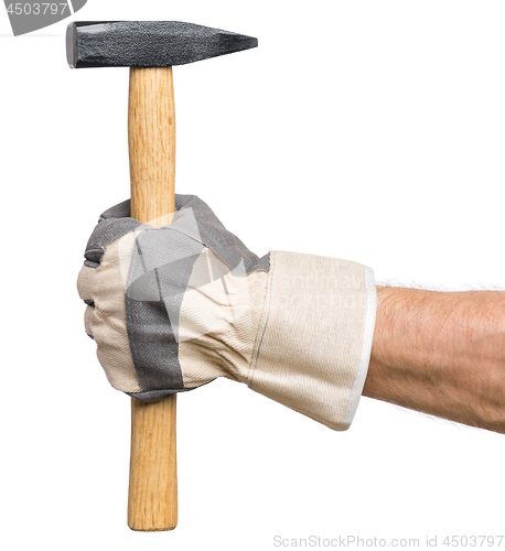 Image of Worker hand with Hammer