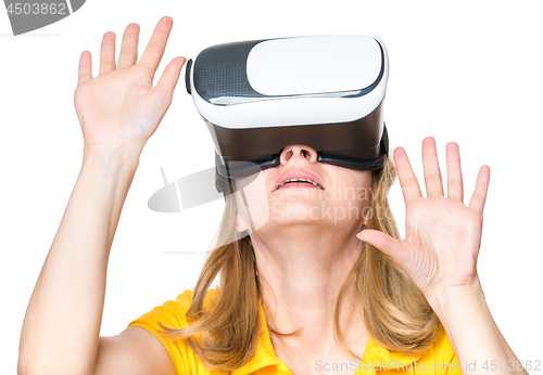 Image of Woman in virtual reality glasses