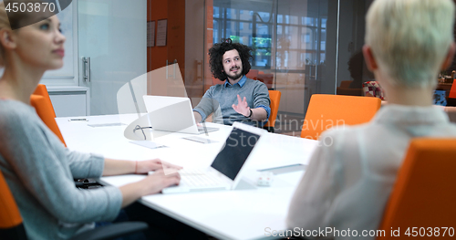 Image of Startup Business Team At A Meeting at modern office building