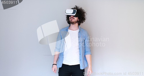 Image of Man using headset of virtual reality