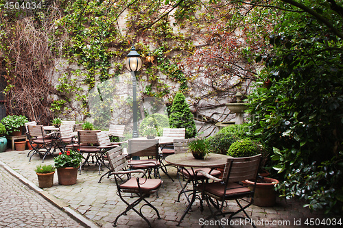 Image of dining tables outside the restaurant